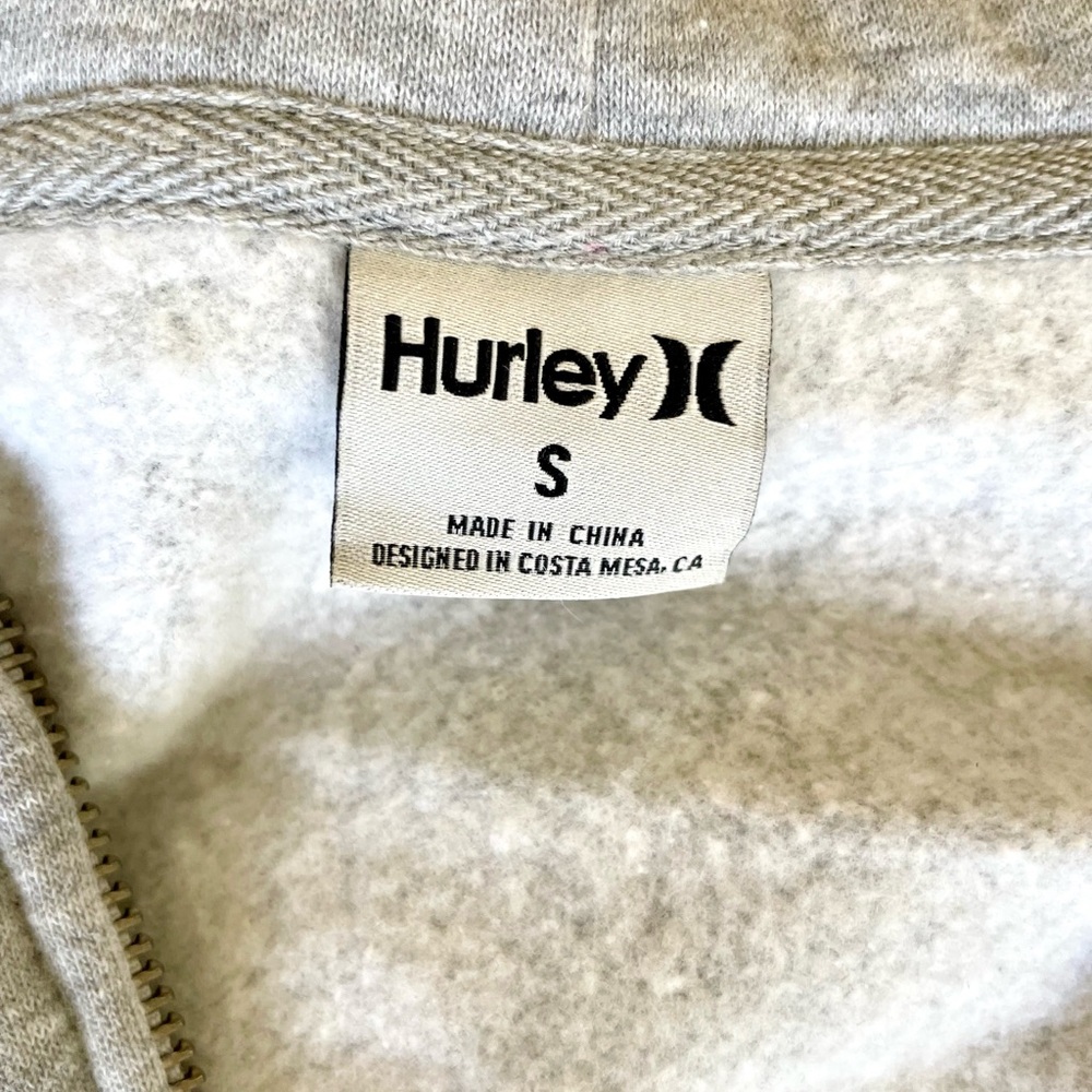 Hurley Light Grey Graphic Zip Hoodie - Picture 6 of 6